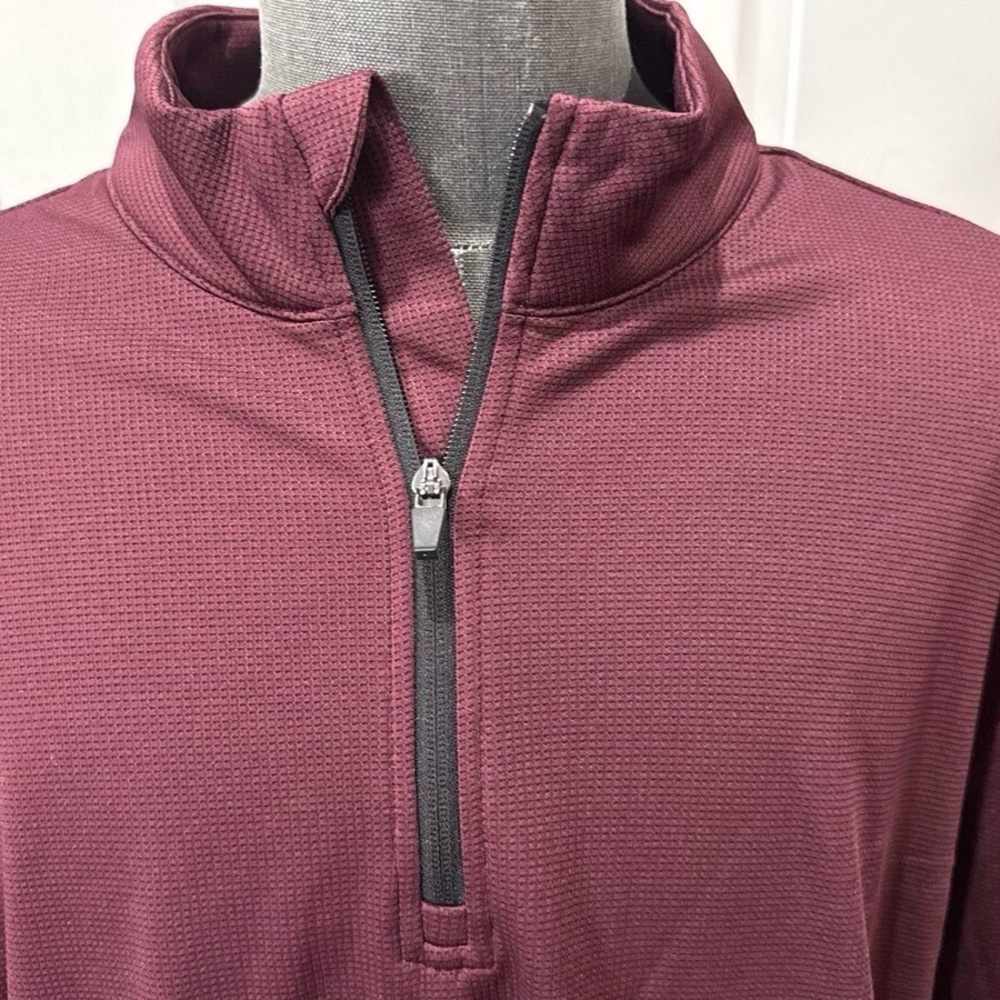 Men's Burgundy Quarter-Zip Sweater